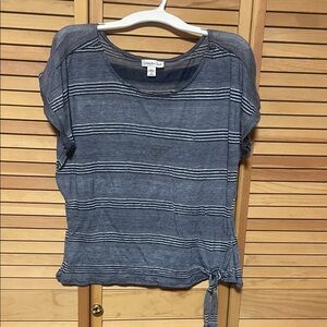 Coldwater Creek Navy Striped Short Sleeve Tee